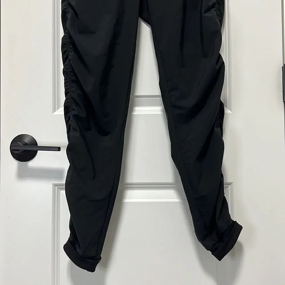 Women’s Joggers Drawstring Waist Ruched Leg Detail with Pockets Black size Small - Picture 3 of 6
